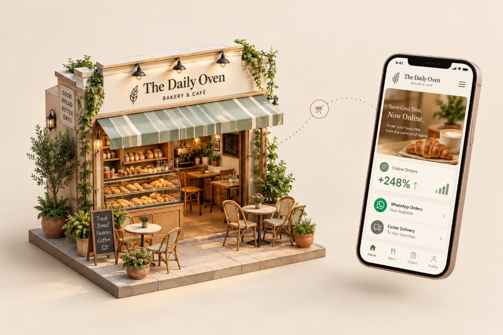 The Daily Oven Bakery & Cafe offline to online