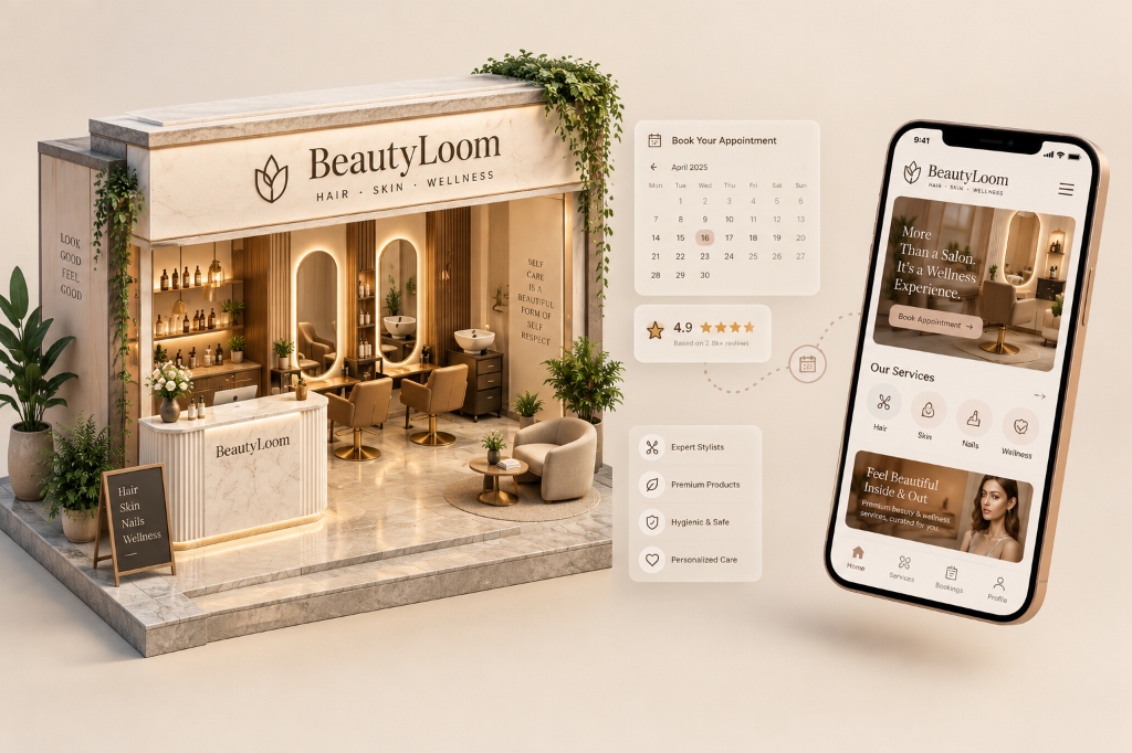 BeautyLoom Salon Hair Skin Wellness offline to online